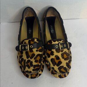 Vaneli Women's Animal Print Loafers with Black Accents